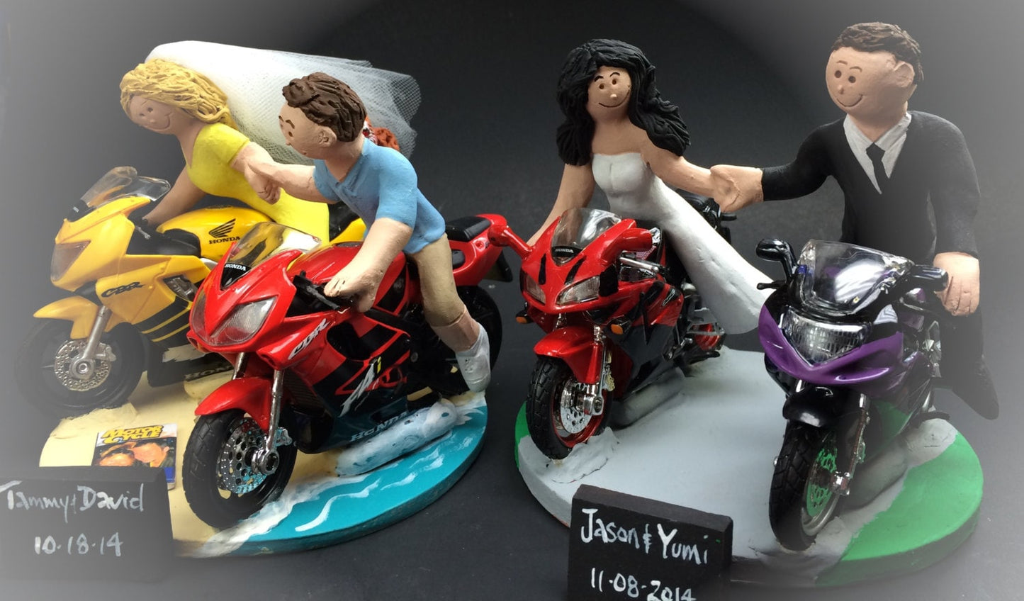 Personalized Motorcycle Wedding Cake Topper, Harley Davidson Bikers Wedding Cake Topper, Wedding Cake Topper for Motorcycle Riders