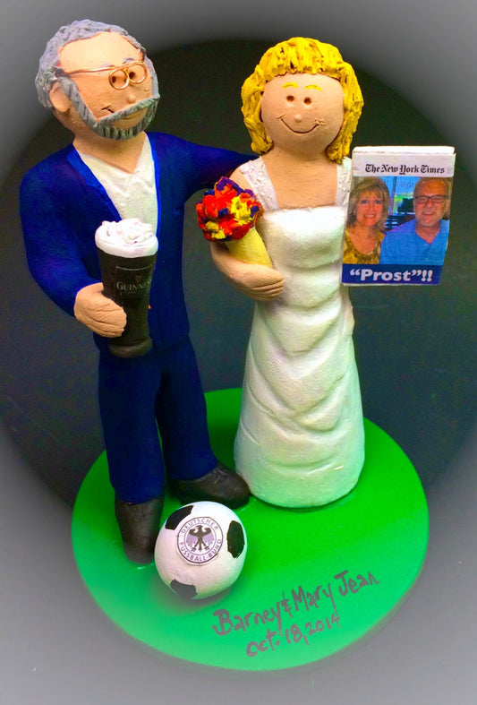 Senior Citizen Bride and Groom Wedding Cake Topper, Custom Made Wedding Cake Topper for Seniors, Wedding Cake Topper for a Second Marriage - iWeddingCakeToppers