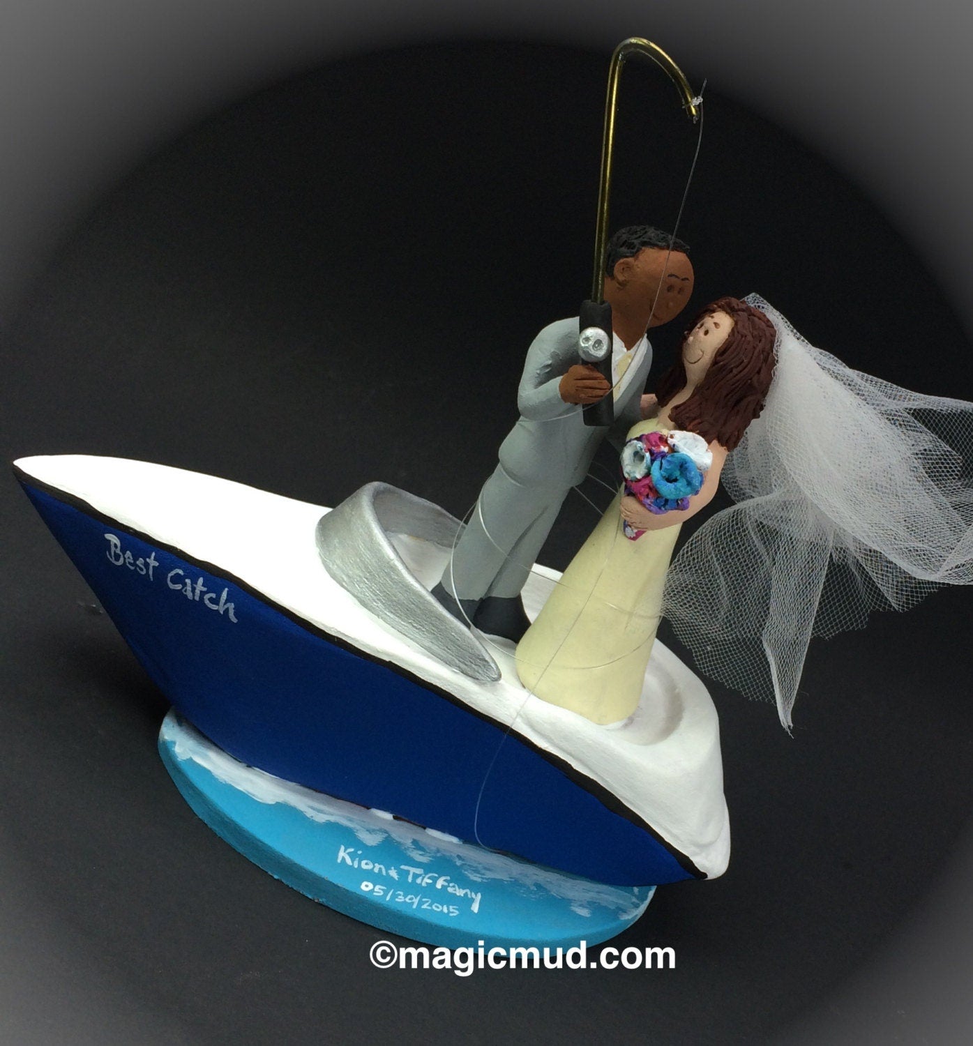 African American Groom, Caucasian Bride Wedding Cake Topper, Mixed Race Wedding Cake Topper, Interracial Wedding Cake Topper Custom Made