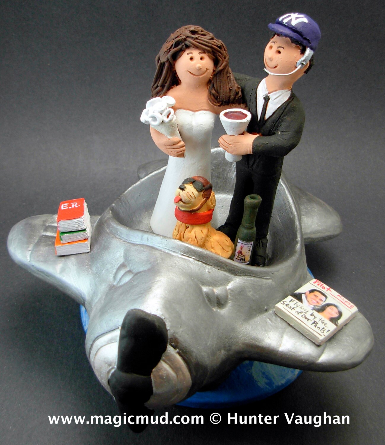 Pilot's Wedding Cake Topper - Custom Made Airline Wedding Cake Topper - Airplane Wedding Cake Topper - Air Force Pilot Wedding Cake Topper