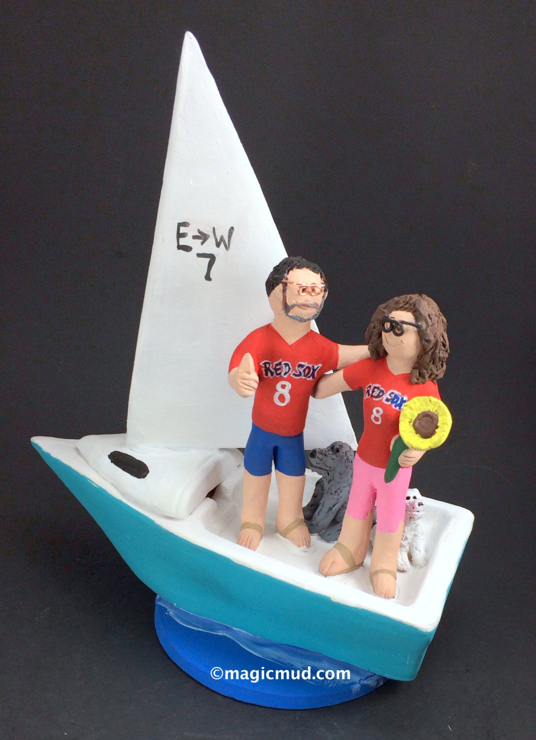 SailBoat Wedding Cake Topper, Yachting Wedding Cake Topper - Sailor's Wedding Cake Topper- MotorBoat Wedding Cake Topper