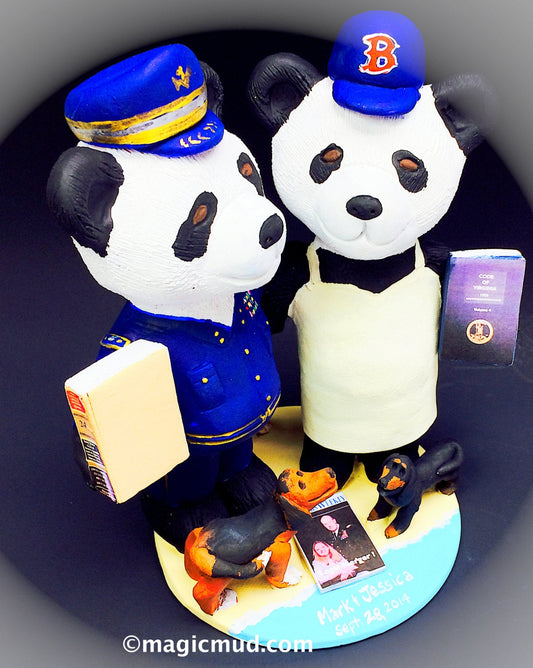 Pandas Wedding Cake Topper - Custom Made Panda Bear Wedding Cake Topper,  Wedding Cake Topper with Panda Bears - iWeddingCakeToppers