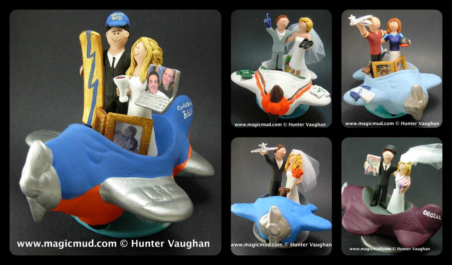 Pilot's Wedding Cake Topper - Custom Made Airline Wedding Cake Topper - Airplane Wedding Cake Topper - Air Force Pilot Wedding Cake Topper