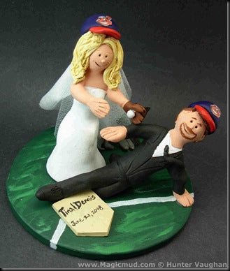 Baseball Players Wedding Cake Topper