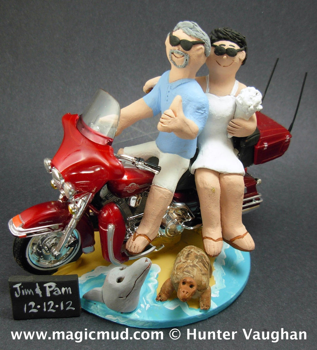 Harley on Beach Wedding Cake Topper