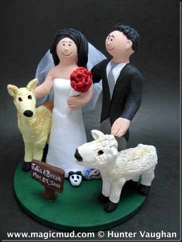 With Our Pets Wedding Cake Topper