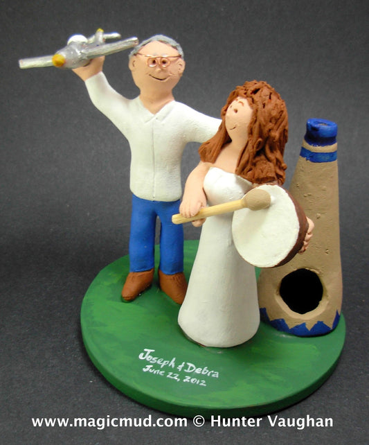 Bride with Drum Wedding Cake Topper