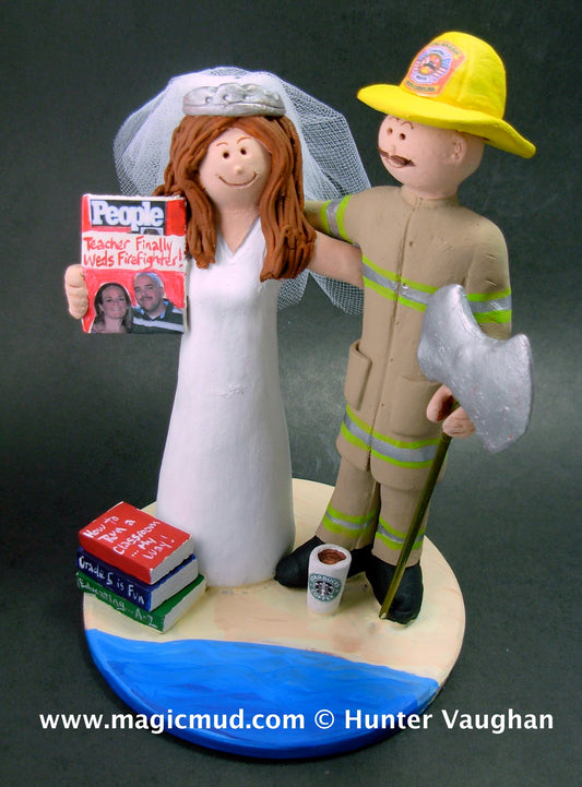 VIDEO - Fireman's Wedding Cake Toppers