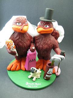 Hokie Bird Wedding Cake Topper