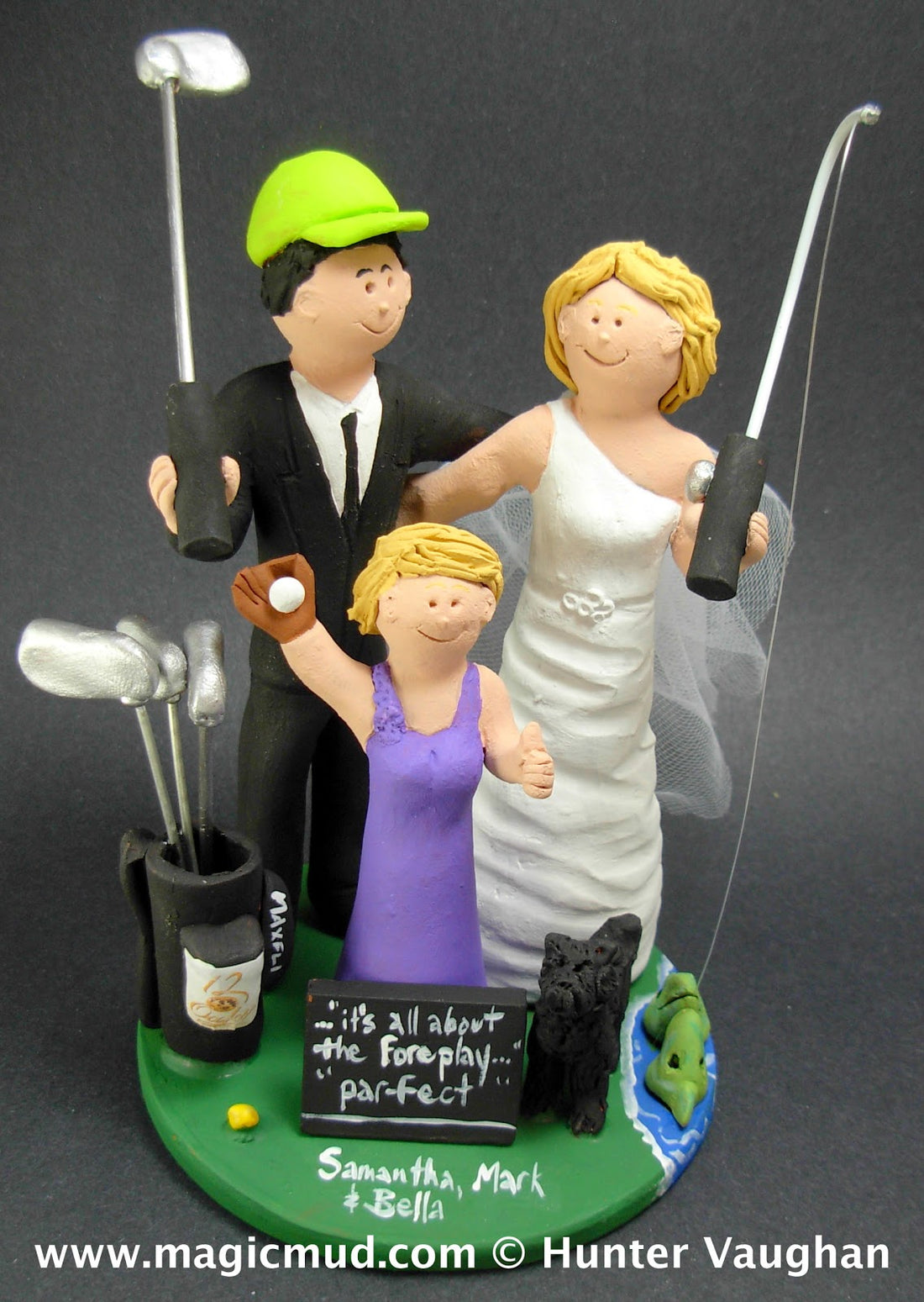 Daughter with Bride and Groom Wedding Cake Topper