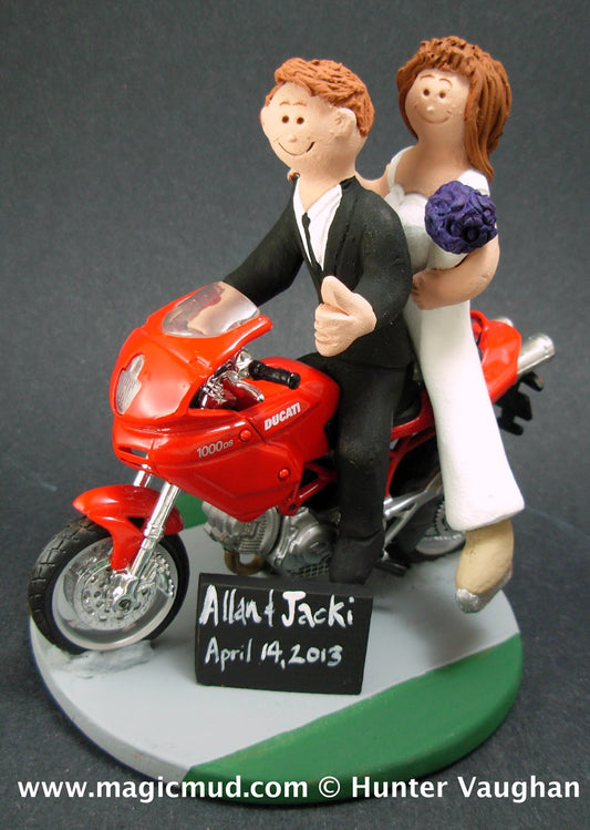 Ducati Motorcycle Wedding Cake Topper