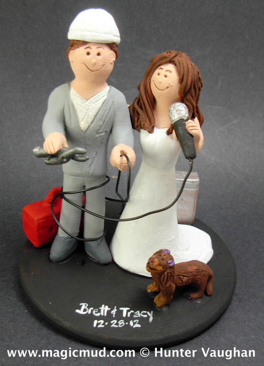 Electrician Marries Singer Wedding Cake Topper