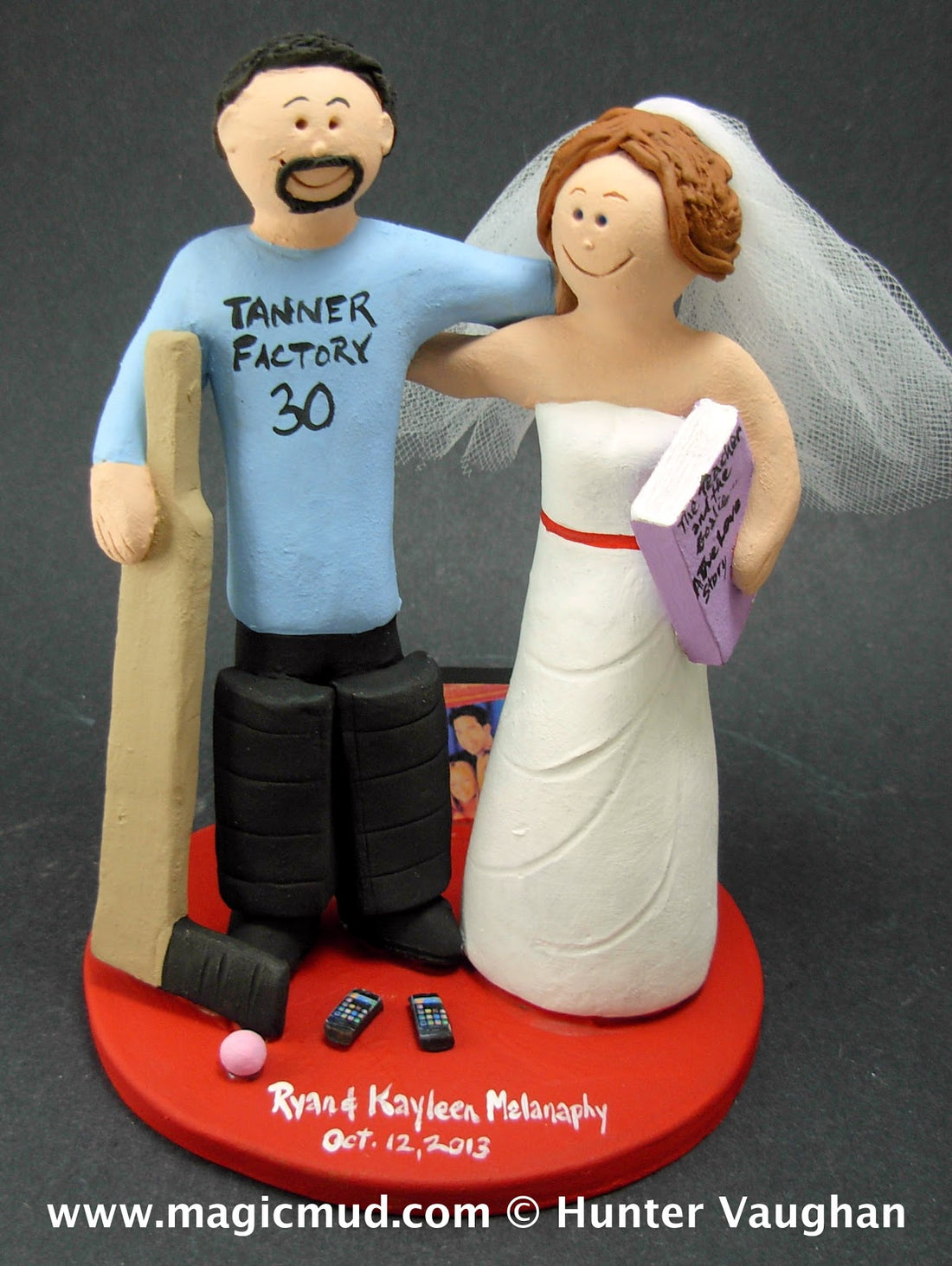 Wedding Cake Topper for a Goalie Groom