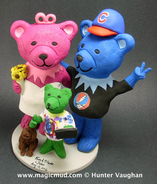 Grateful Jerry Bears Wedding Cake Topper