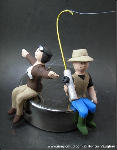Groom Hooks Bride Wedding Cake Topper