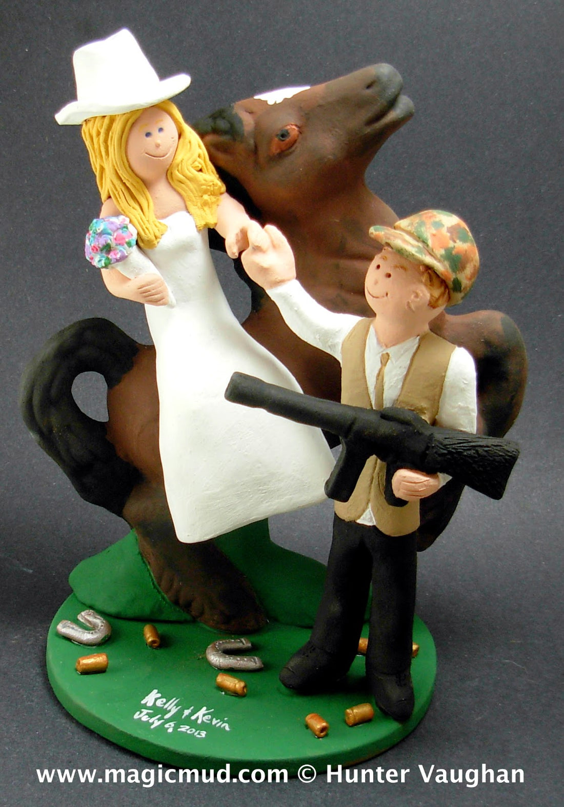 Groom With M-16 Wedding Cake Topper