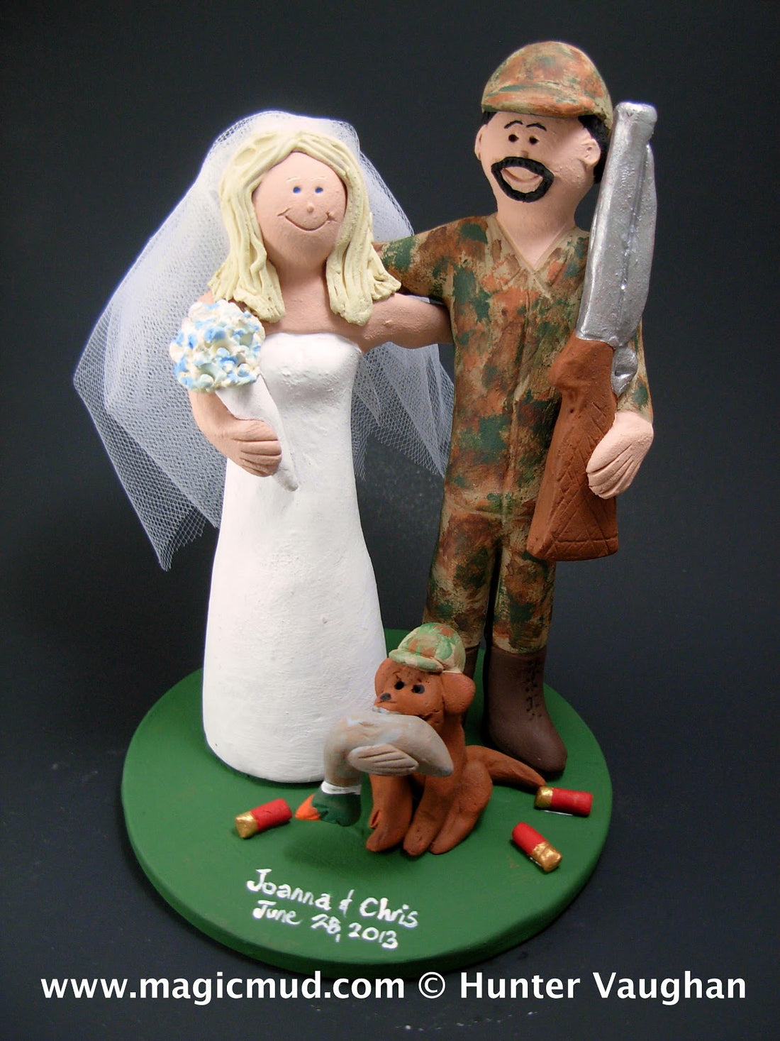 Groom in Camouflage Wedding Cake Topper