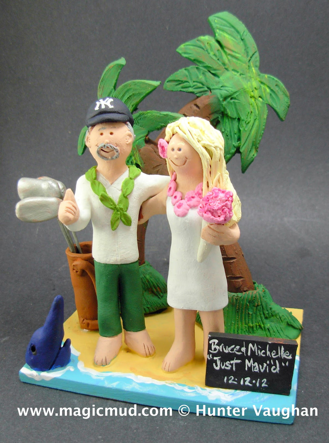 Hawaiian Beach Wedding Cake Topper