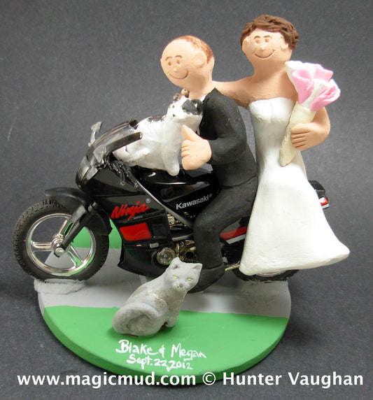 Kawasaki Ninja Sportbike Wedding Cake Topper