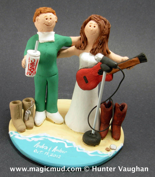 Lesbians on the Beach Wedding Cake Topper