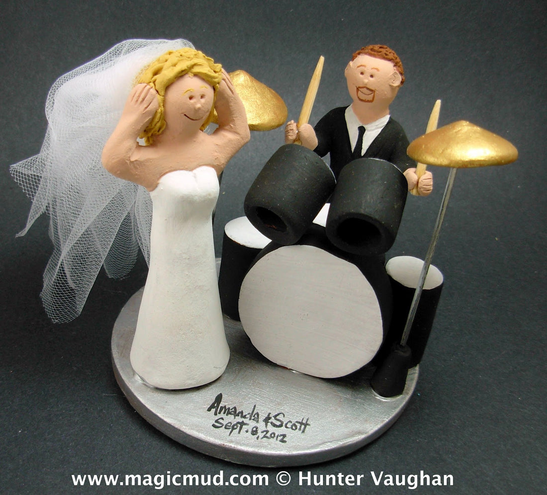 Loud Drummer Wedding Cake Topper