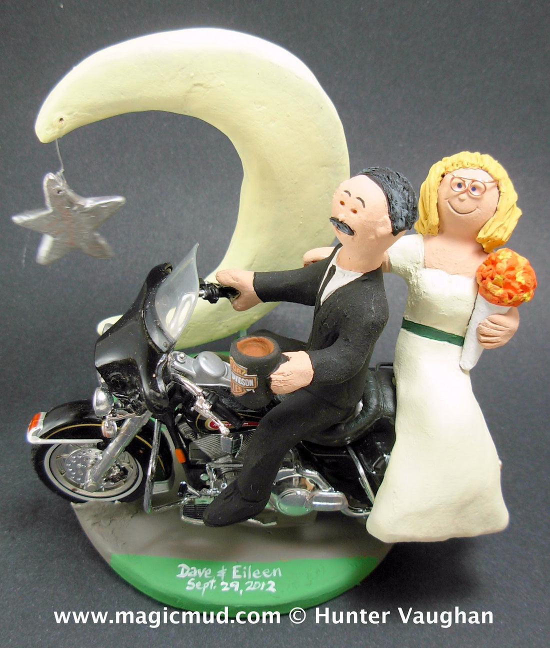 Moon and Star Wedding Cake Topper