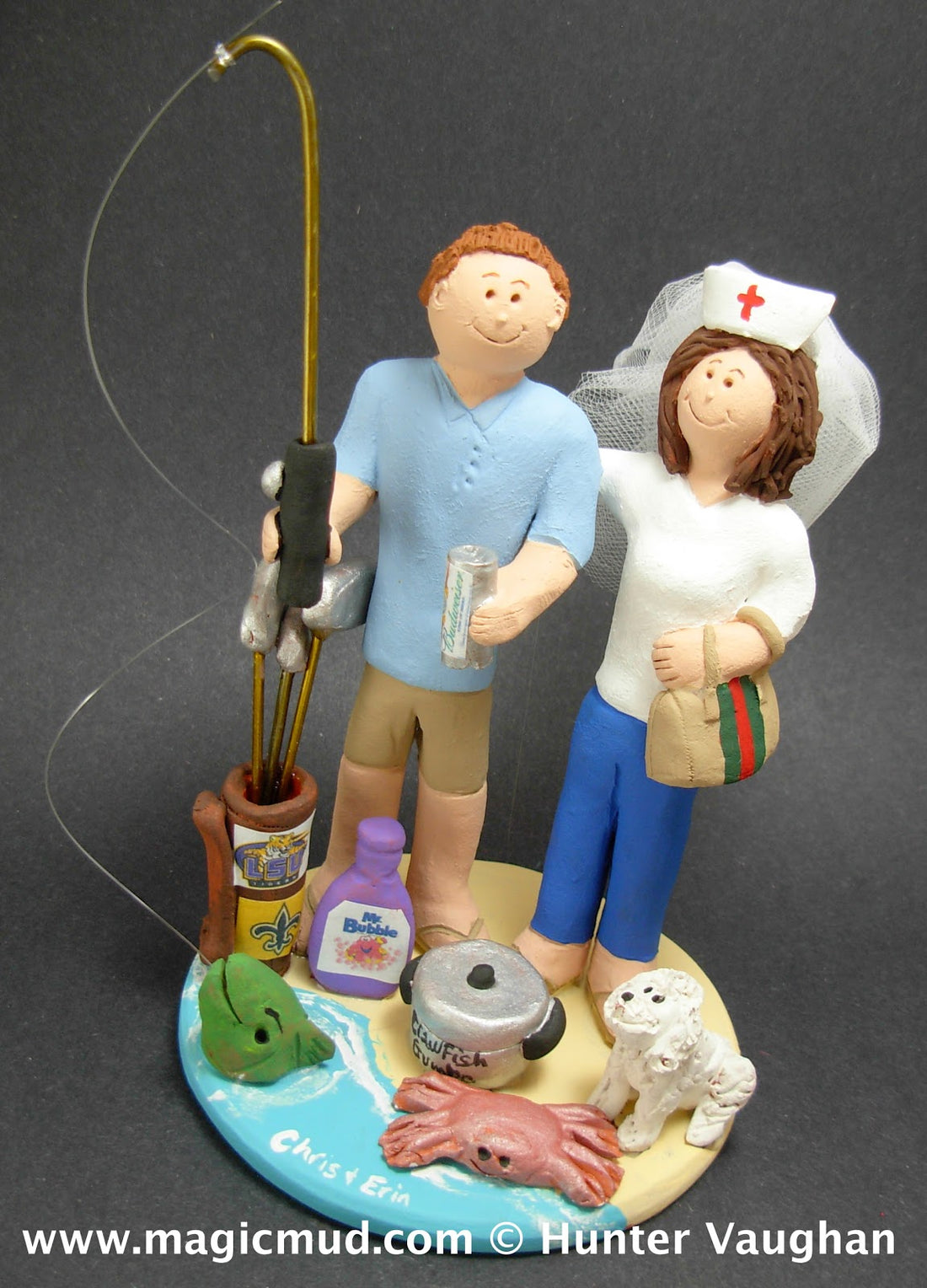 Nurse With Gucci Purse Wedding Cake Topper