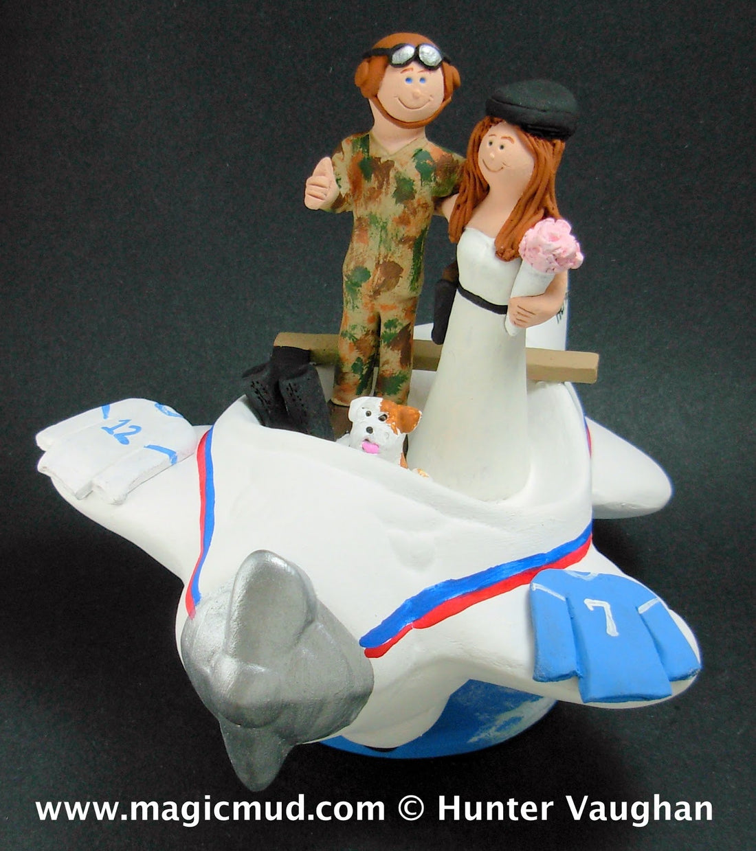 Pilot in Flight Helmet Wedding Cake Topper