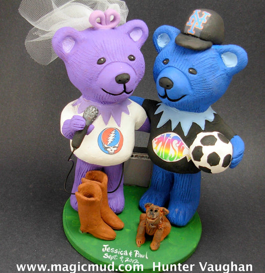 Singing Bride Bear Wedding Cake Topper