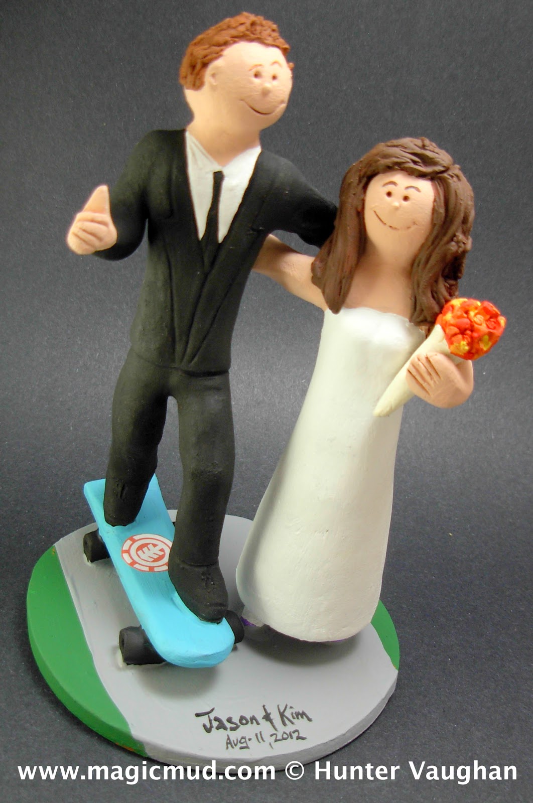 Skateboarder's Wedding Cake Topper