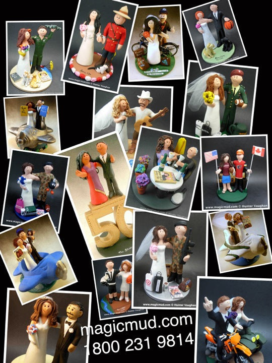 Collage of Wedding Cake Toppers