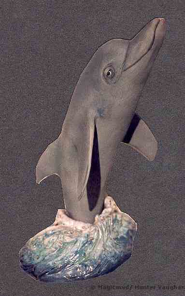 Dolphin Statue of fired clay