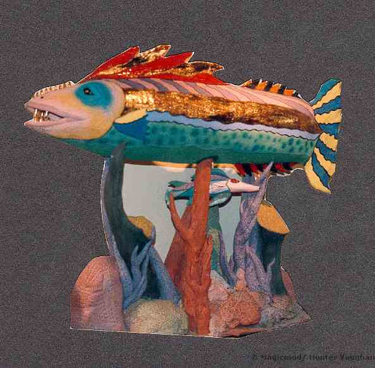 Sealife Sculpture of Multicolored Fantasy Fish