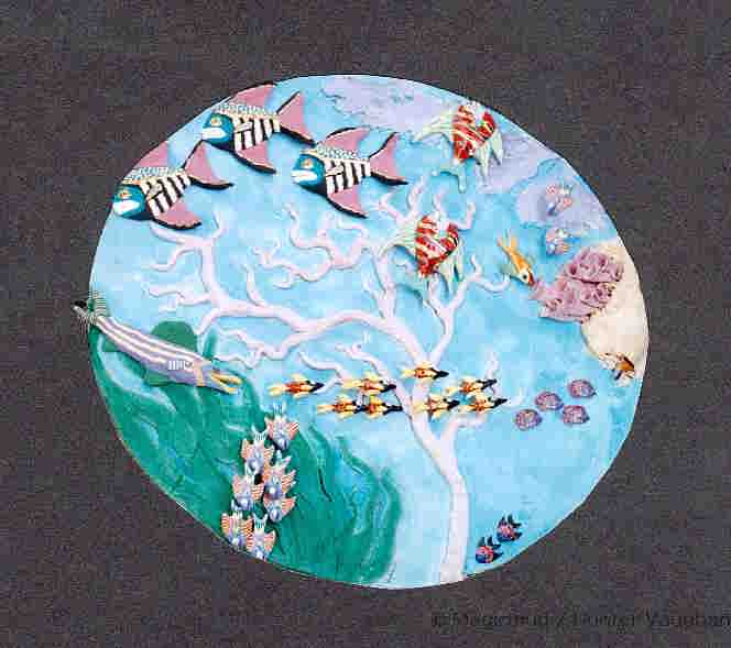 Aquatic Art Sealife Mural of fired clay