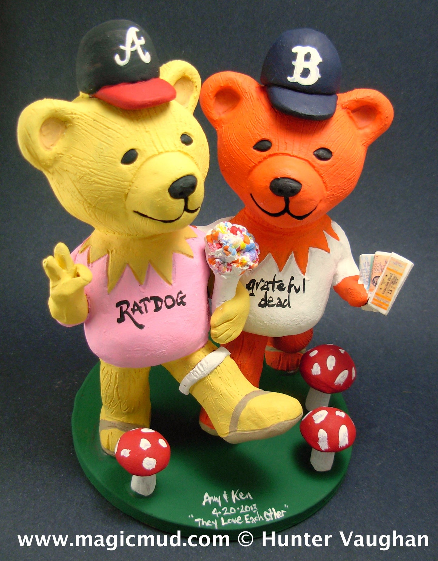 Bears With Grateful Dead Tickets Wedding Cake Topper
