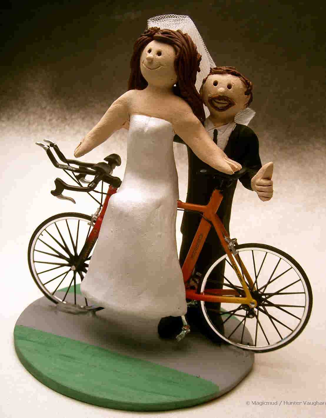 Cyclist's Wedding Cake Toppers for a 3 Level Cake