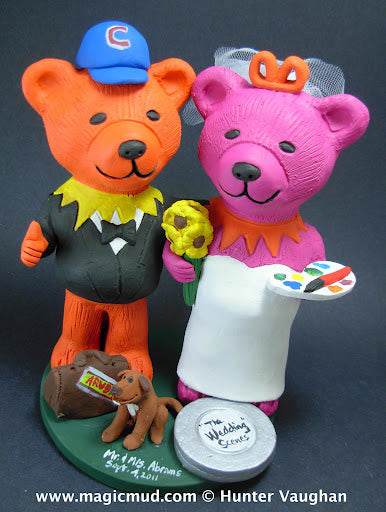 Chicago Cubs Jerry Bears Wedding Cake Topper