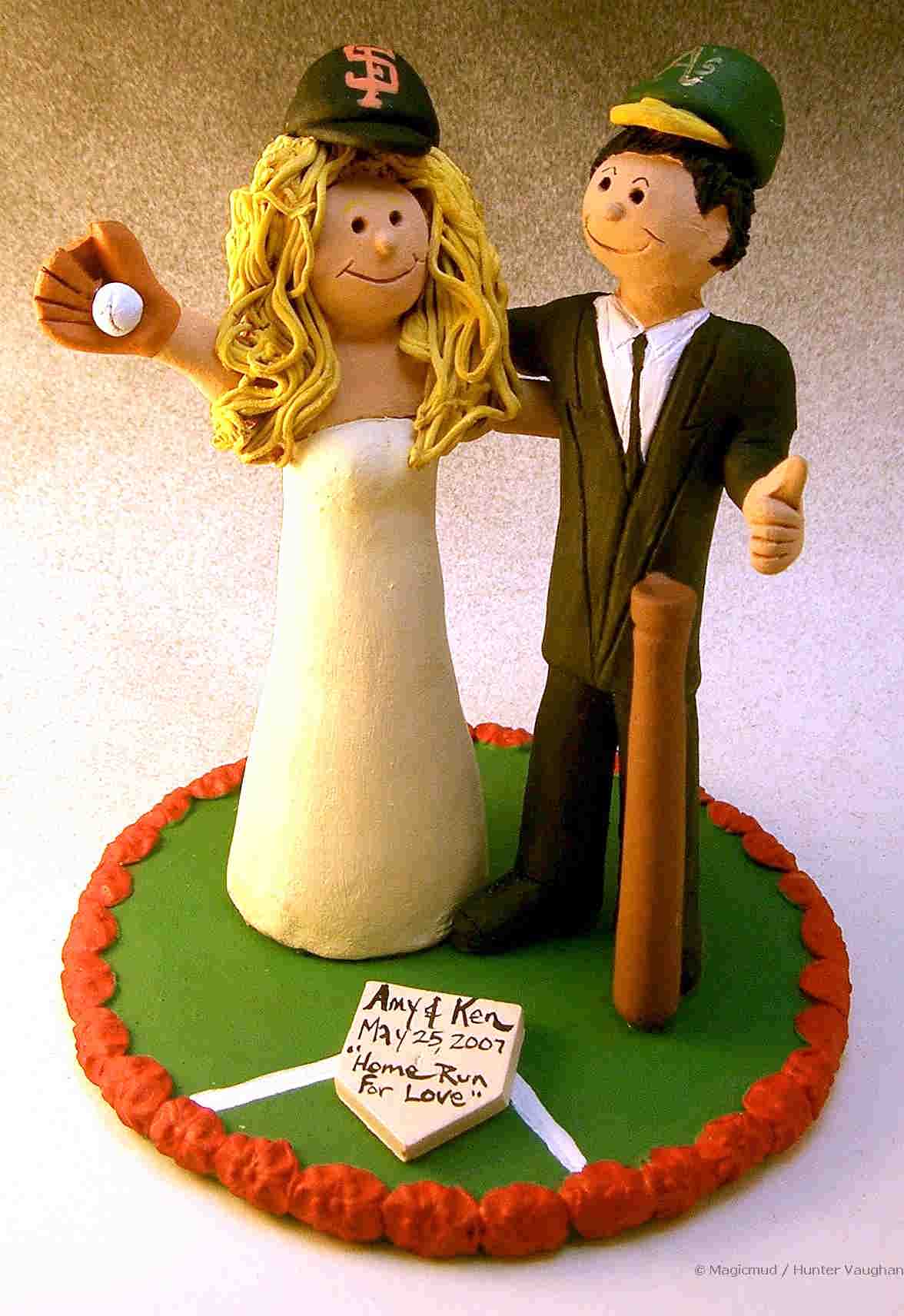 Cute Baseball Wedding Cake Topper