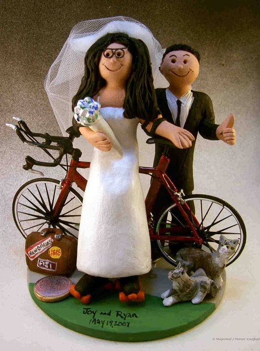 Cyclist's Wedding Cake Topper