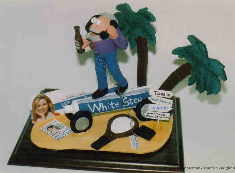 Promotional gift for dentist..special White Step toothpaste mobile, tennis, palm trees and the Dentist on top of it all