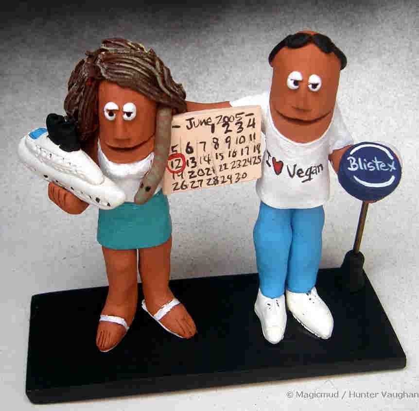 Aniversary clay caricature with calendar date circled!!