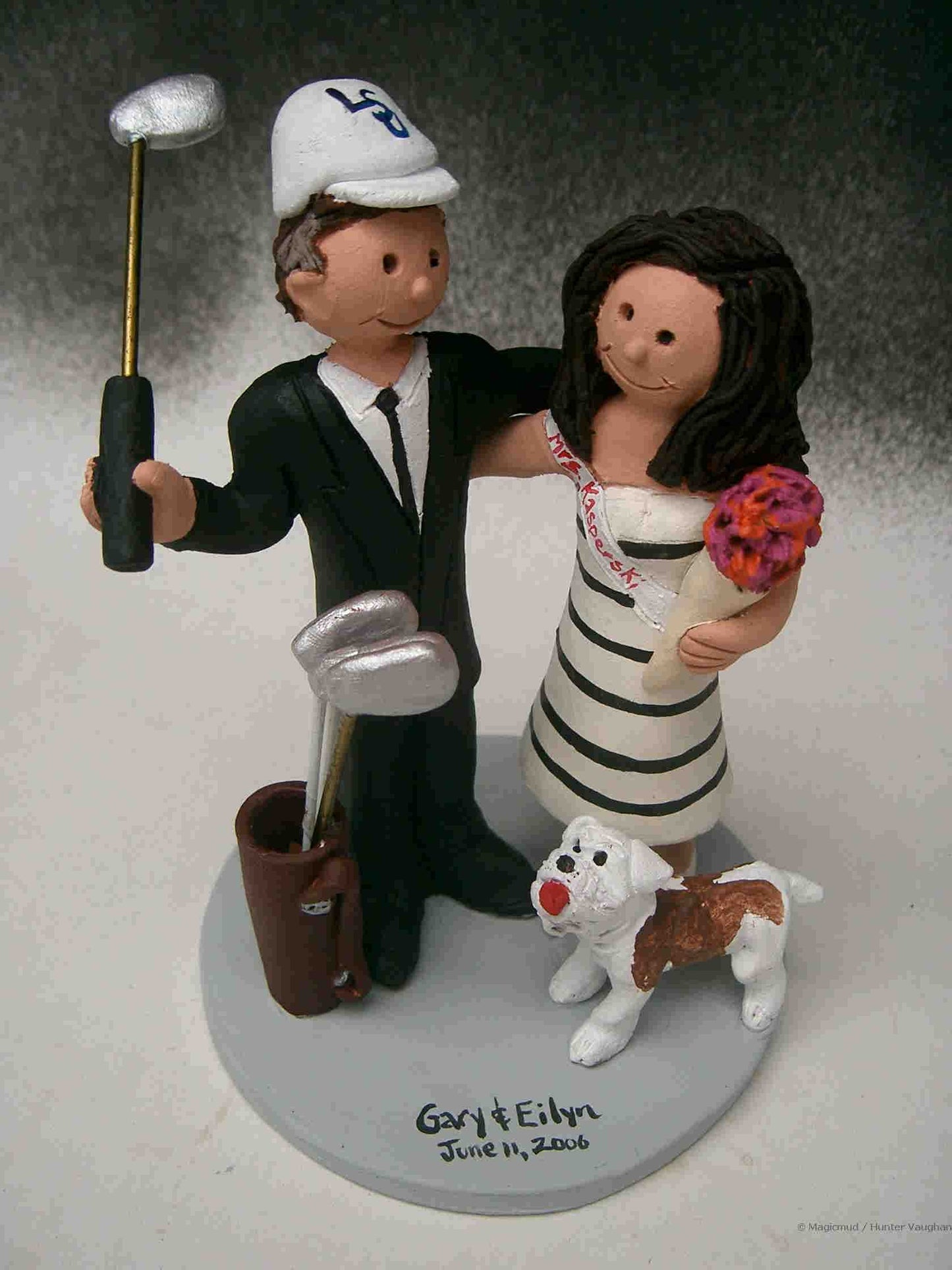 Golfing Groom Wedding Cake Topper