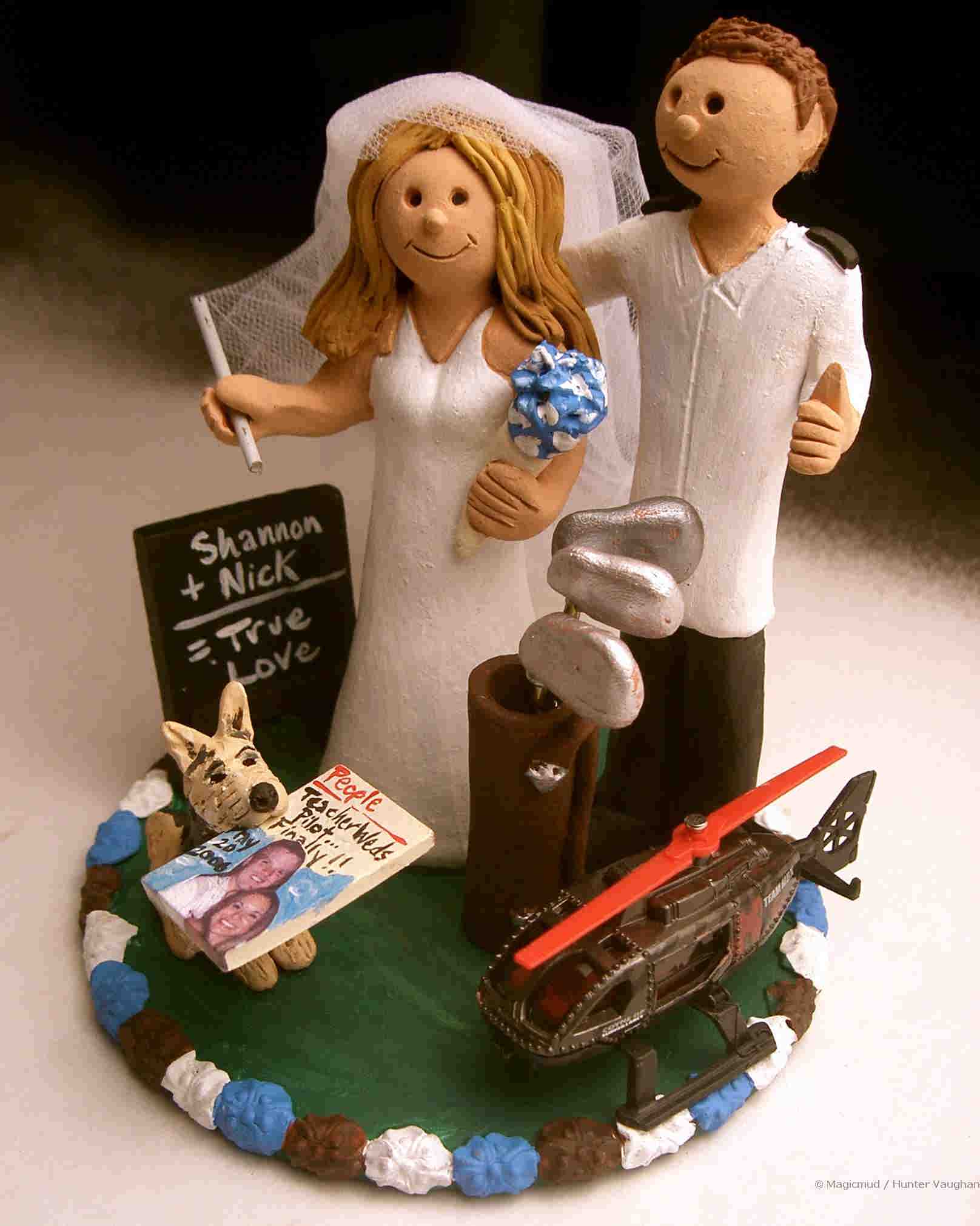 Helicopter Pilot Wedding Cake Topper