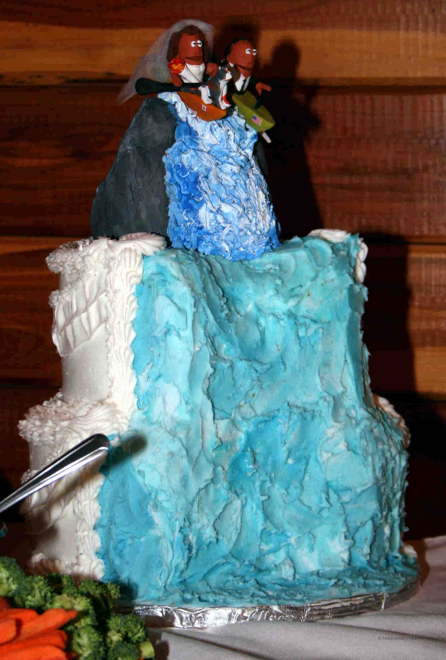 The thrill of a Kayaker's Wedding Cake Topper!!!