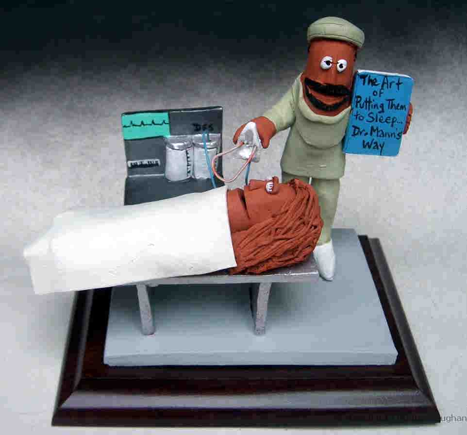 Anesthesiologist's Figurine, clay caricature created to your specifications