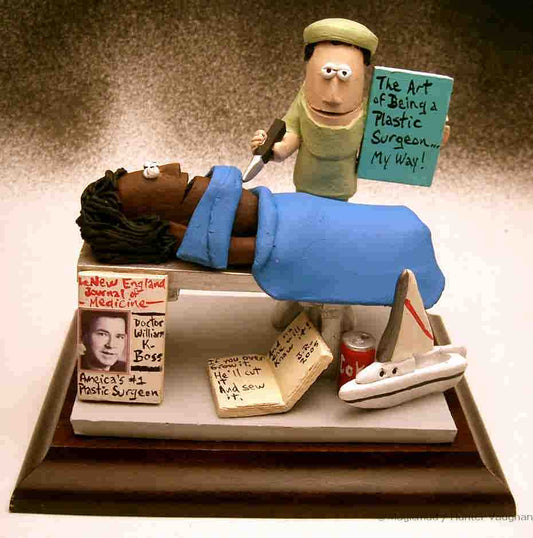 Personalized gift for a Plastic Surgeon, Custom Clay Caricature