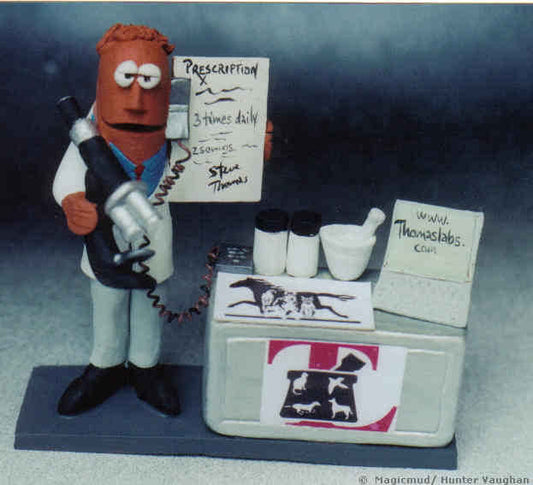 Custom made Pharmacist figurine, with his microscope, prescription, computer on desk and more...the cure all for gift giving!