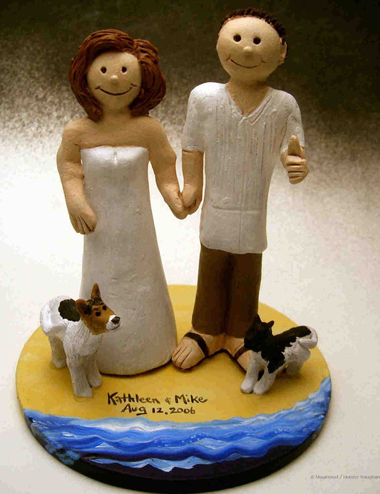 Oceanside Wedding Cake Topper