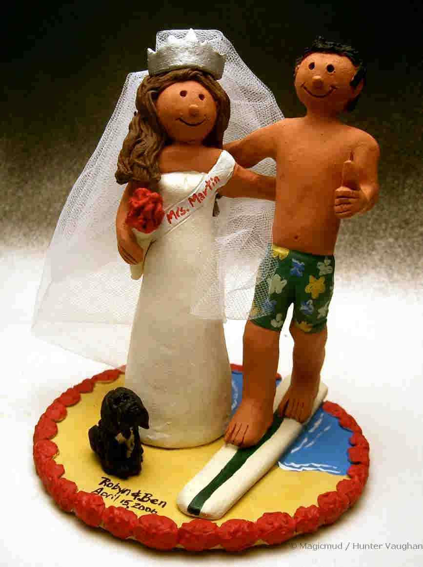 On the Beach Wedding Cake Topper and Best Men's Figurines