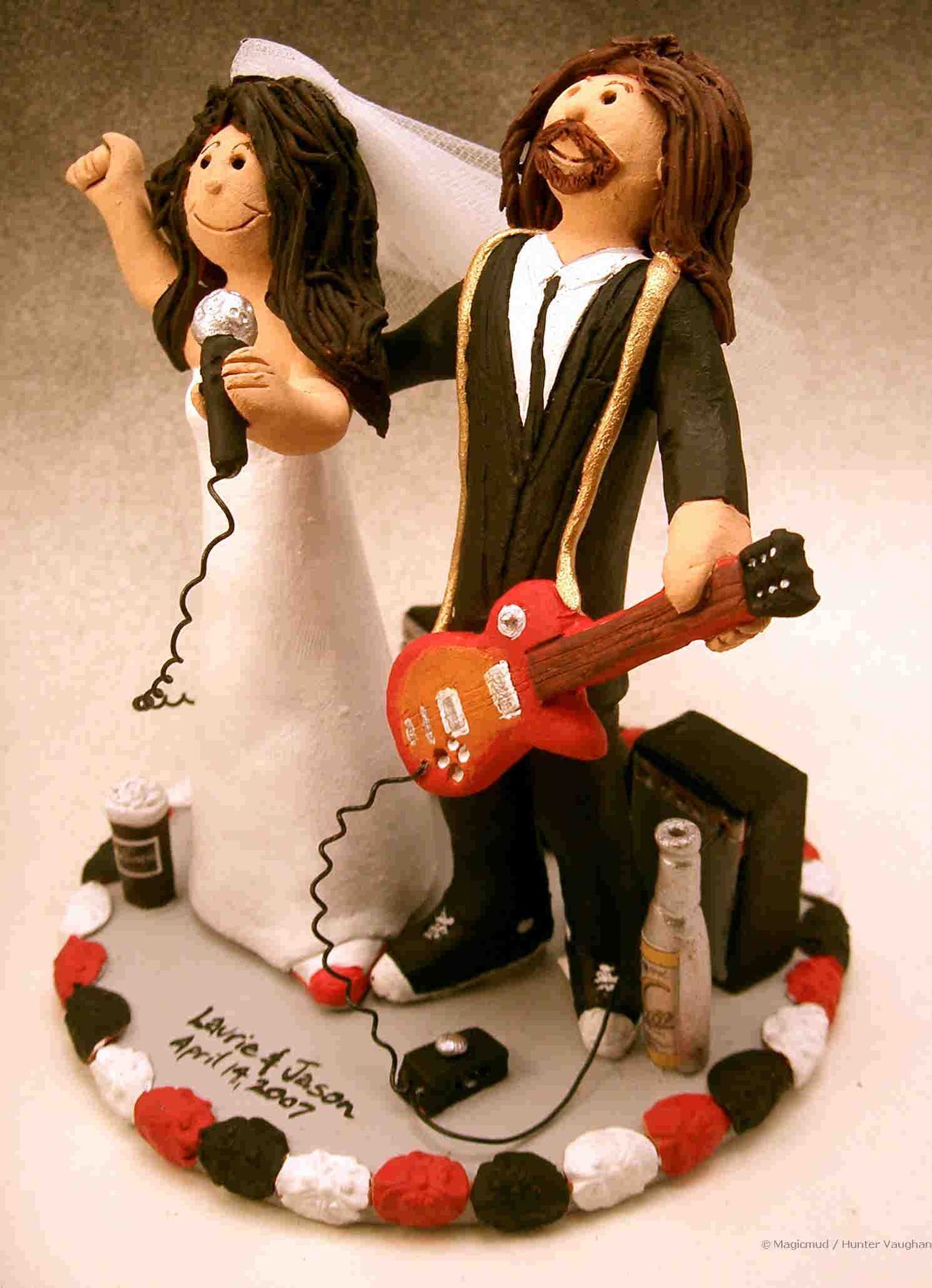 Rock stars live ....on custom wedding cake topper...